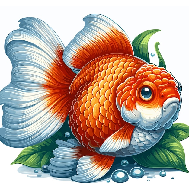 Cute Goldfish Fish Vector Illustration de dessin animé