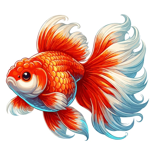 Cute Goldfish Fish Vector Illustration de dessin animé