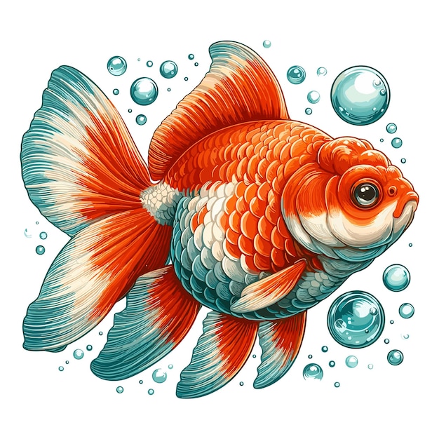 Vecteur cute goldfish fish vector illustration de dessin animé