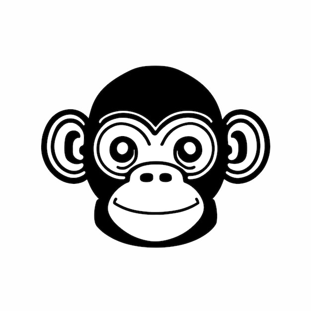 Vecteur cute icône de tête de dessin animé de singe ou illustration vectorielle du logo