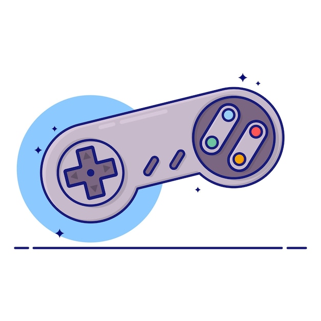 Cute illustration de dessin animé vecteur de l'ancien contrôleur de jeu