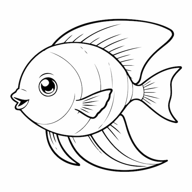 Vecteur cute illustration vectorielle angelfish activité de coloration de griffon pour les enfants