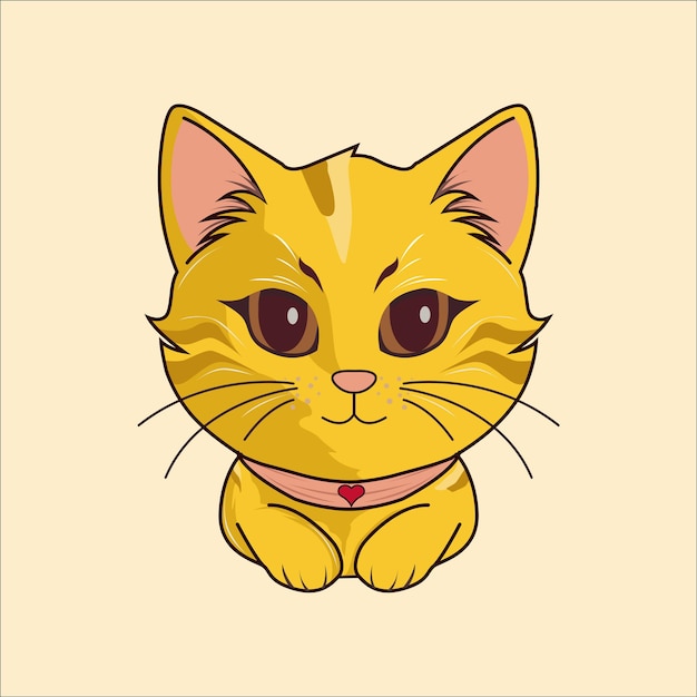 Cute illustration vectorielle de chat image de personnage très adorable et mignon adapté pour les t-shirts