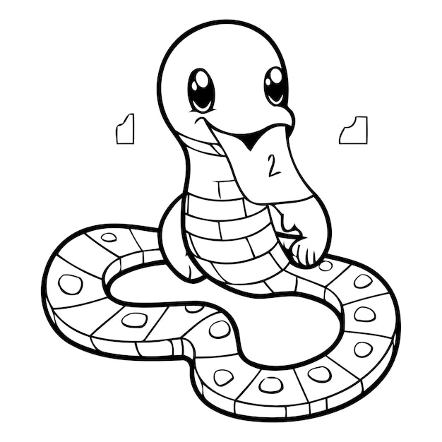 Vecteur cute illustration vectorielle de dessin animé de serpent cute conception de mascotte de serpent