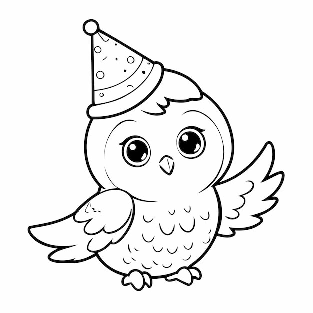 Cute Illustration Vectorielle Hibou Pour Les Enfants Activité De Coloration