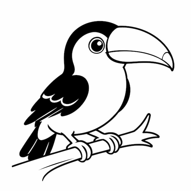 Vecteur cute illustration vectorielle toucan page de coloriage pour les enfants