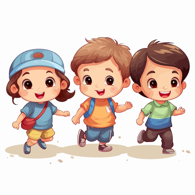 Vecteur cute_little_kids_vector_illustration (en anglais)