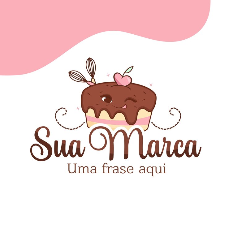Cute logo design de gâteau vecteur