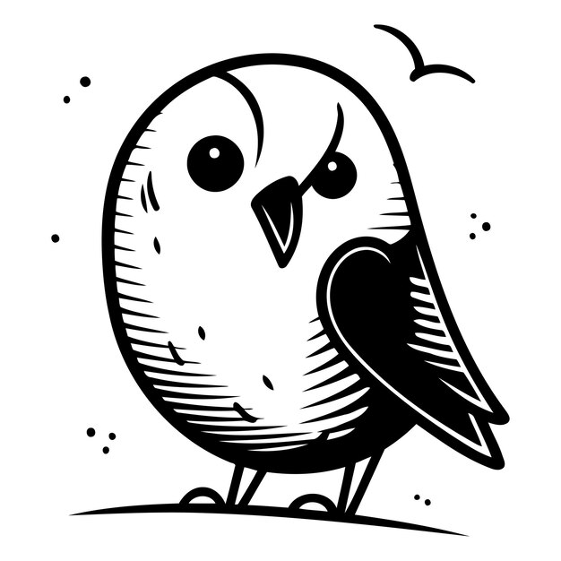 Vecteur cute oiseau de dessin animé illustration vectorielle isolée sur un fond blanc