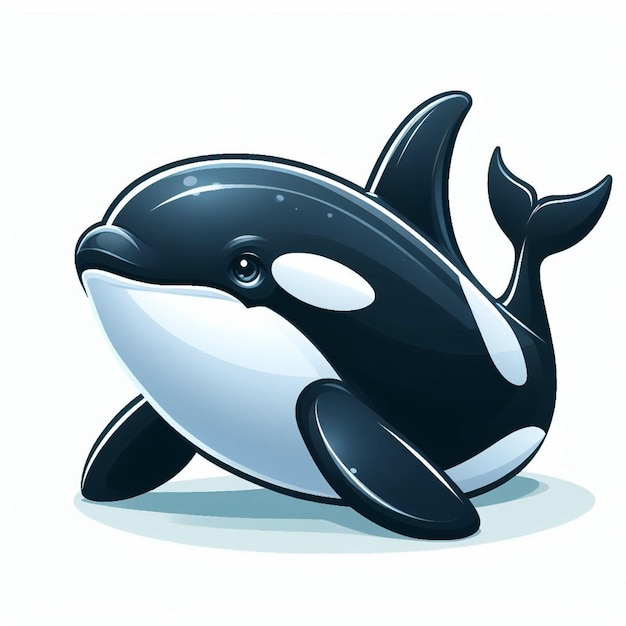 Vecteur cute orca fish vector illustration de dessin animé