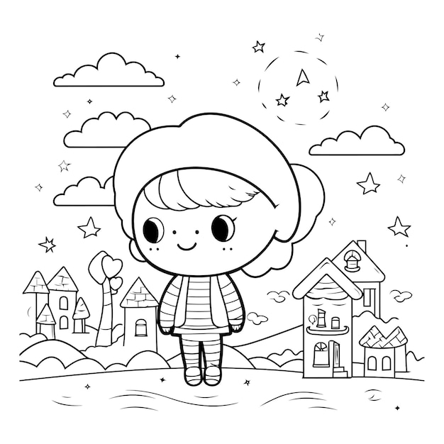 Cute Petit Garçon Dessin Animé Design Vectoriel Illustration Style De Dessin Pour Enfants