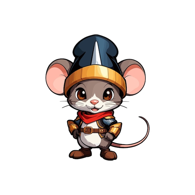 Vecteur cute petite souris dessin animé vecteur personnage animal illustration vectorielle souris animée heureuse