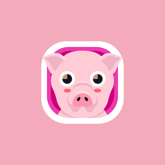 Cute Pig App Icônes Logo vectoriel