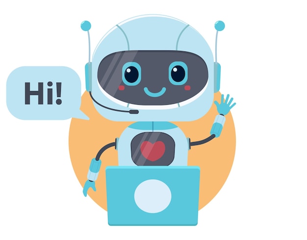 Cute robot chat bot personnage de dessin animé