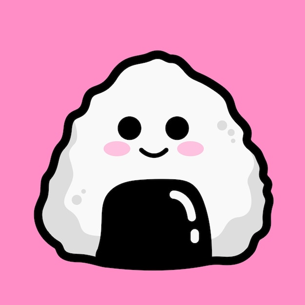 Cute Vecteur Onigiri Illustration De Plats Japonais Nourriture Vecteur Japonais Nourriture Délicieuse Traditionnelle