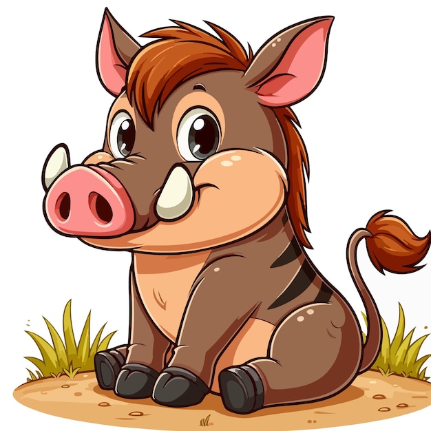 Vecteur cute warthog vector illustration de dessin animé