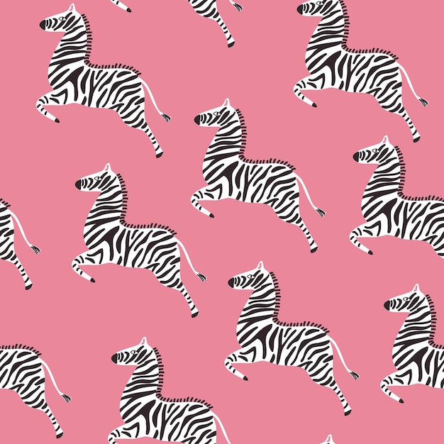 Cute Zebra Safari Animal Sauvage Motif Transparent Illustration Vecteur Eps10