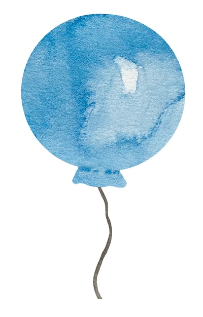 Vecteur cutewatercolor ballons à air bleu vif avec de la ficelle noire