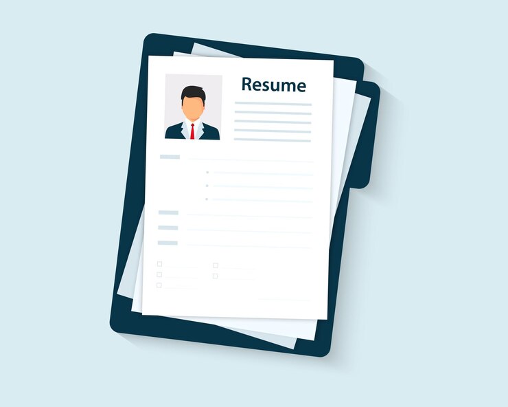 Vecteur cv. candidature cv. sélection du personnel. modèle de cv pour la page de destination web, la bannière, la présentation, les médias sociaux. analyse du cv du personnel. recrutement, concept de gestion des ressources humaines