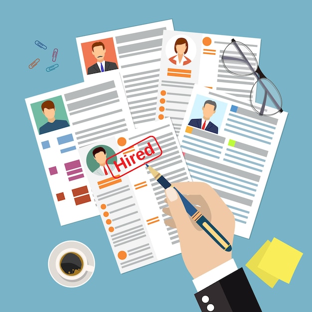 Cv concept CV avec photo, documents.