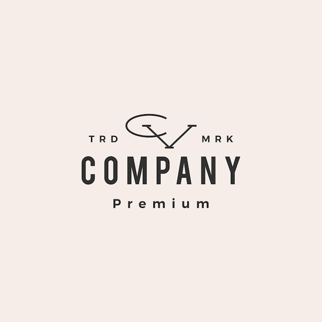 Cv lettre marque hipster logo vintage