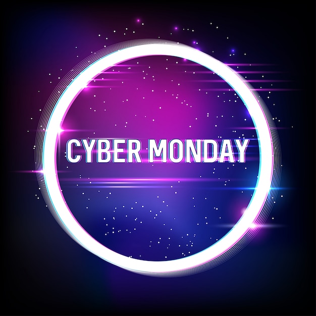 Cyber Lundi, Achats En Ligne Et Marketing. Bannière Pour La Vente Cyber Lundi Avec Effets De Pépin. .