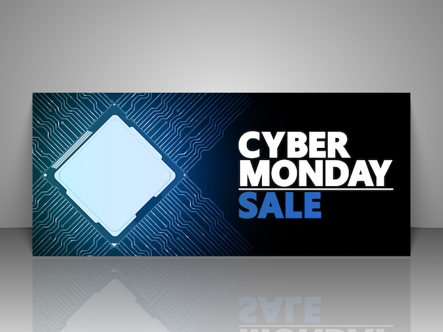 Vecteur cyber monday design chèque cadeau.