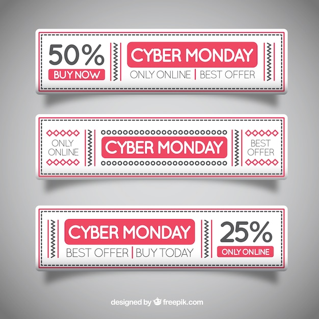 Vecteur cyber ​​monday offre bannières