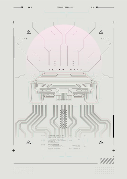 Cyberculture Cyberpunk programmation d'affiches futuristes et piratage d'environnements virtuels Flyer moderne