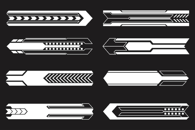 Cyberpunk futuriste diviseur horizontal jeu graphique éléments d'interface HUD