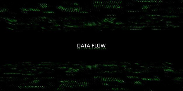 Le cyberspace numérique avec des particules en mouvement présente le traitement et l'analyse des données à travers la matrice