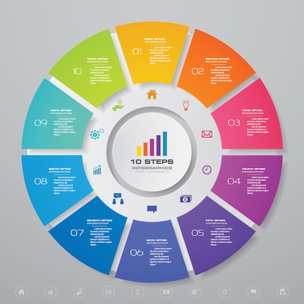 Cycle Infographie éléments Graphiques Pour La Présentation Des Données.