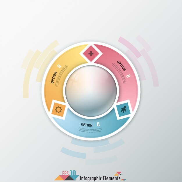 Vecteur cycle d'options d'infographie moderne