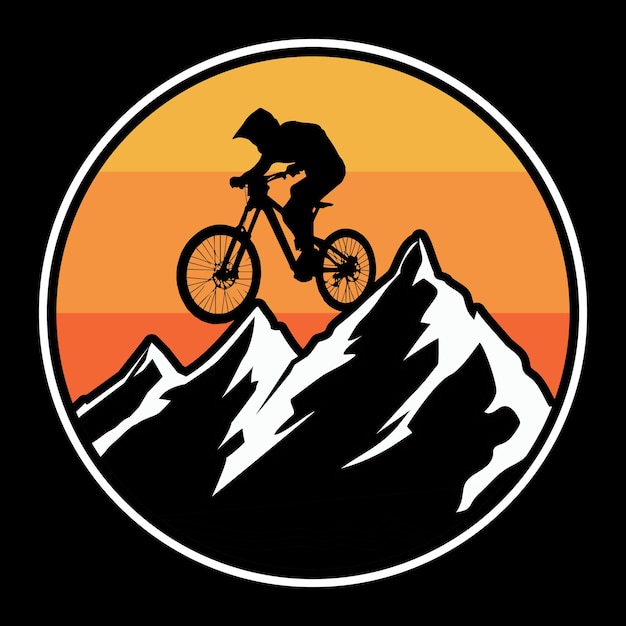Vecteur cyclisme aventure en plein air label vector illustration rétro vintage badge autocollant et conception de t-shirt