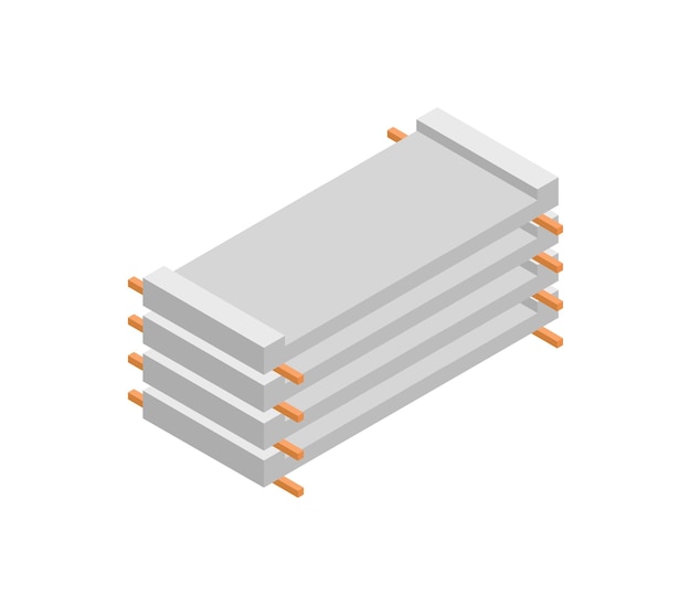 Vecteur dalle de béton isométrique