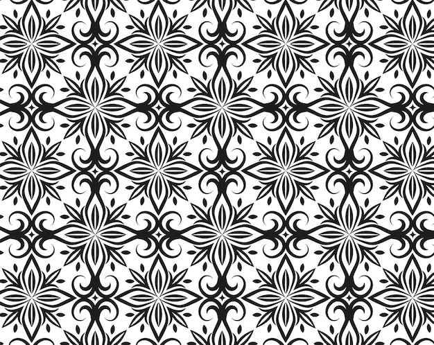 Damassé motif sans couture fond vectoriel avec ornement abstrait pour papier peint textile en tissu