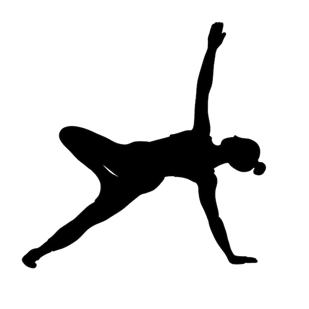 Vecteur dame de sexe féminin formation yoga pose dans l'ombre de dessin animé plat style méditation pilates santé mentale