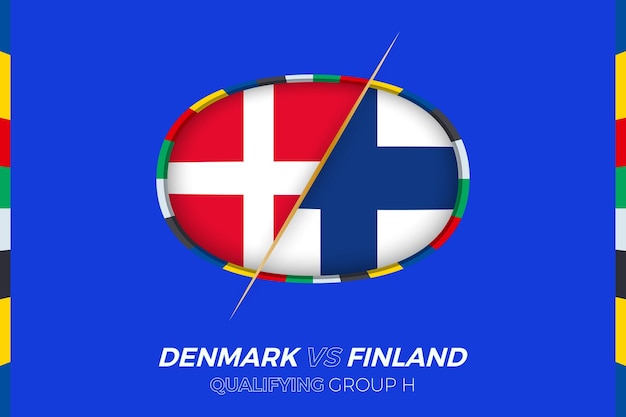 Le Danemark Contre L'icône De La Finlande Pour Le Groupe De Qualification Du Tournoi De Football Européen H