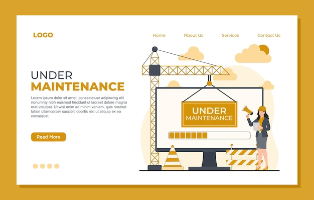 Dans le cadre de la maintenance du modèle de page d'atterrissage, le site Web de développement et de mise à jour des pages Web a été défini en erreur.