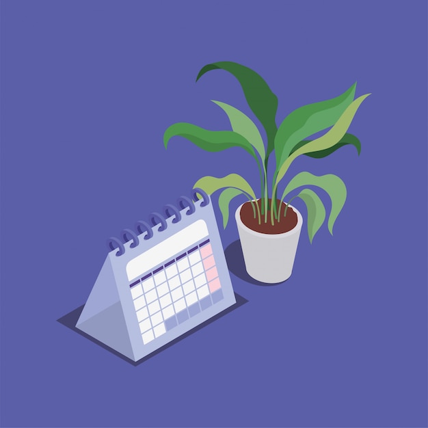 Date De Rappel Du Calendrier Avec Plante D'intérieur