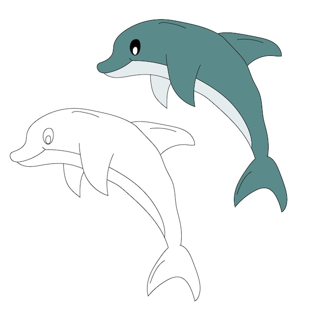 Vecteur les dauphins clipart les animaux aquatiques et marins clipart