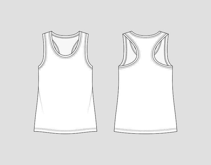 Vecteur débardeur dos nageur. vêtements de sport pour femmes. t-shirt de sport.