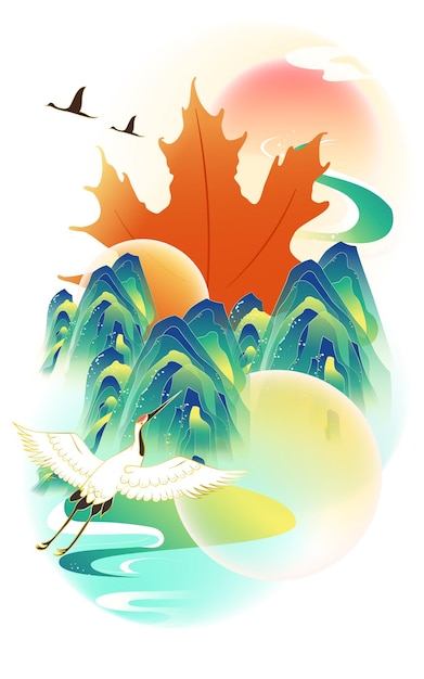 Début du festival d'automne, les feuilles d'érable d'automne tombent, illustration vectorielle