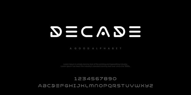 Decade Sport Modern Future Bold Alphabet Font Typography Polices De Style Urbain Pour La Technologie