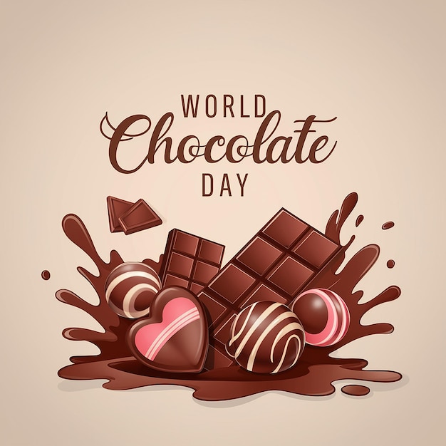 Vecteur la décadence de la journée mondiale du chocolat le 7 juillet