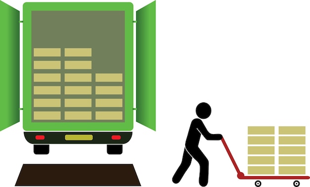 Déchargement Des Matériaux Sous Forme De Camions Transport De Marchandises Déchargement Des Matières De L'entrepôt Déchargement De L'expédition