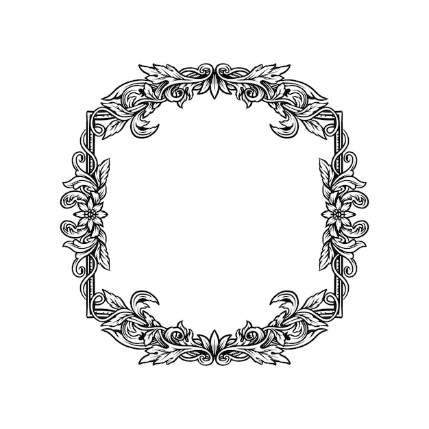 Vecteur décor de cadre baroque. illustration vectorielle d'ornement