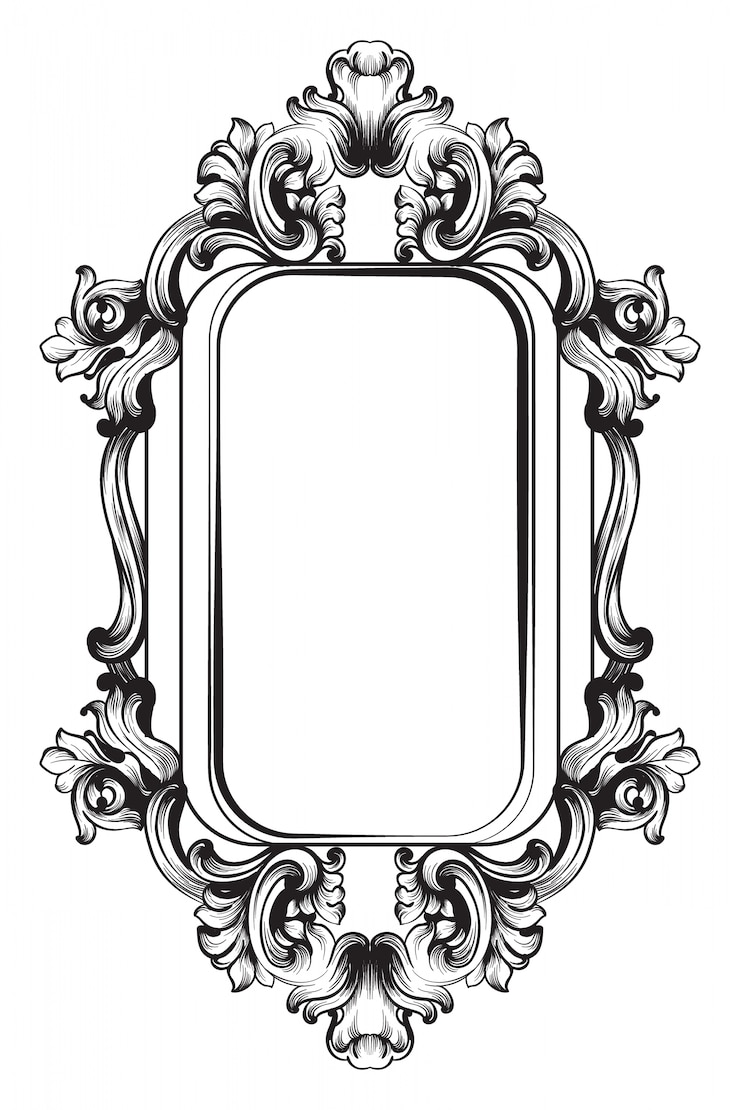 Vecteur décor de cadre victorien baroque
