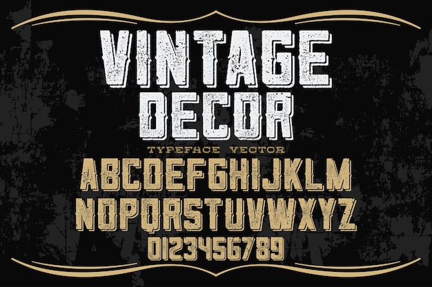 Vecteur décor de style graphique alphabet vintage