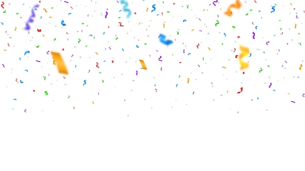 Vecteur décoration d'anniversaire et modèles de célébration en confetti colorés une fête extravagante avec des confettis